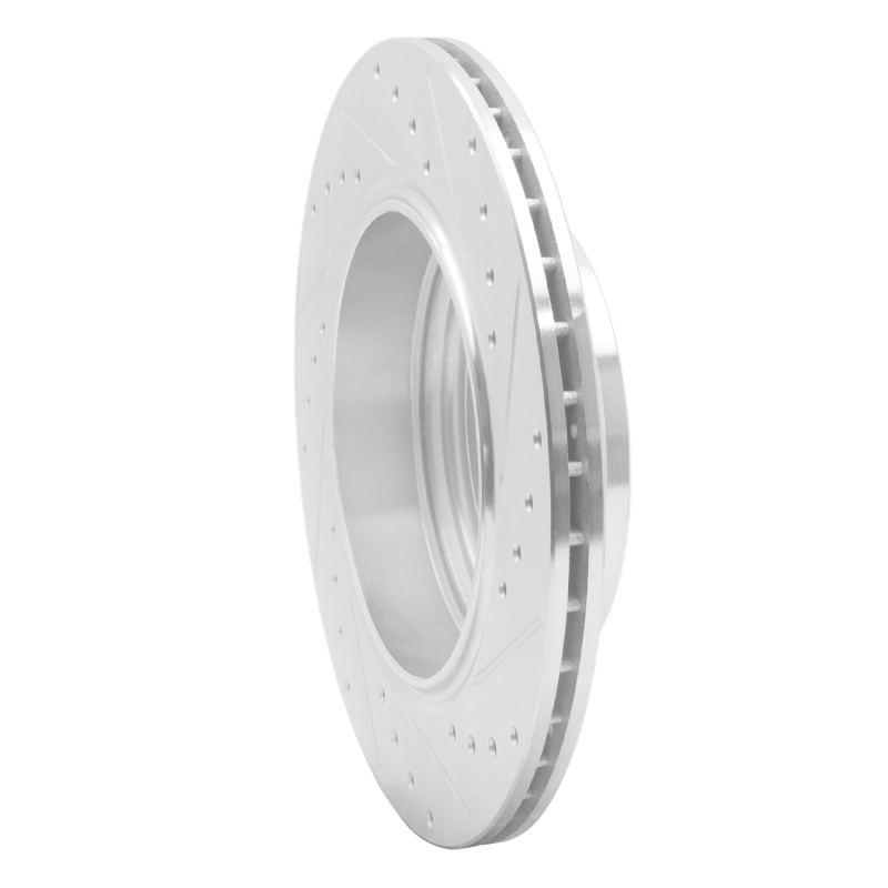 BMW 525i Brake Rotor (1) - Rear Left - R1 Concepts - Drilled & Slotted - Silver - `04-`10